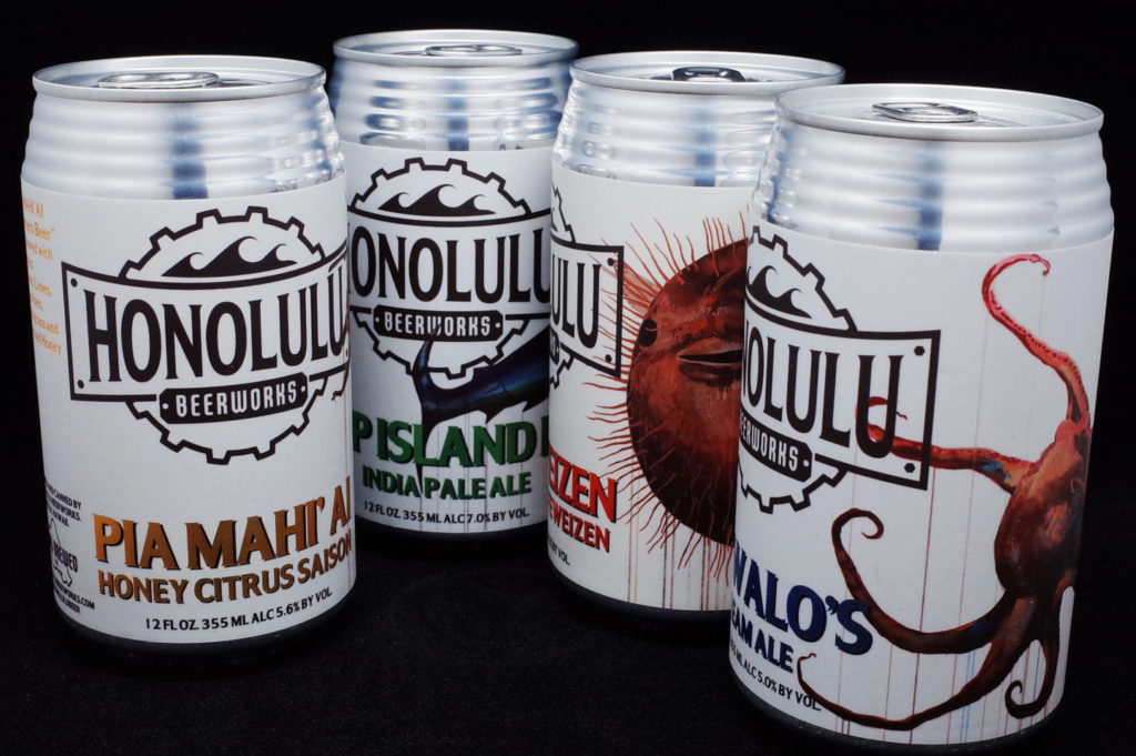 ホノルル・ビアワークスの缶ビール（レギュラー）４種